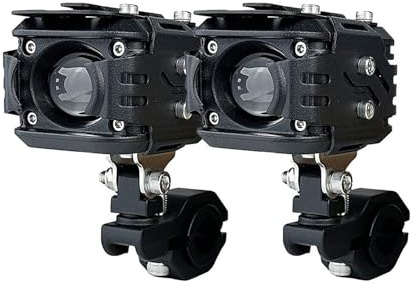 HUANTY Garde Grille De Protection Phare Auxiliaire De Moto 100W, Interrupteur Stroboscopique Double Couleur Sans Fil Pour R1200GS F800GS F700GS F650GS(UNE)