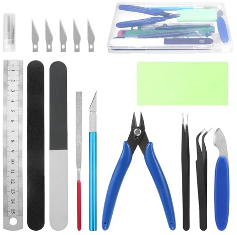 Fippy 11PCS Kit di strumenti per modelli, kit di strumenti per modelli Gundam, kit di strumenti per hobby per il montaggio, la costruzione e la riparazione di modelli base Gundam