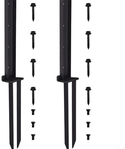 Oniissy Fence Post Repair Kit,Heavy Duty Fixer Anchor Ground Spike, Fence Post Support Stake,for Repairing Damaged Fence Gate Posts Sign Posts.(2pcs)