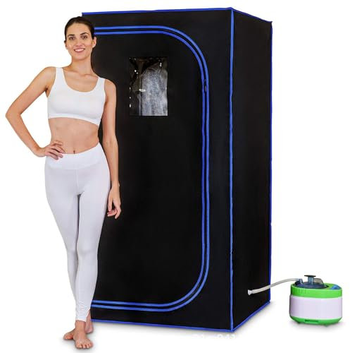 ABJGHYUT Sauna de Vapor portátil, SPA Personal de Sauna de Cuerpo Completo con Control Remoto, Sala de Sauna Interior con Silla Plegable, Kit de Carpa de Sauna Plegable para el hogar