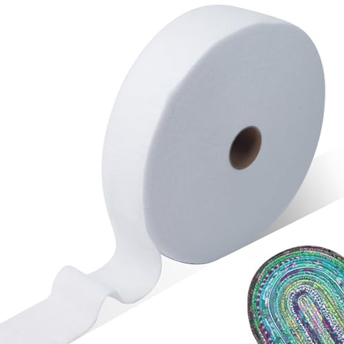 HJJMN 5.7cm x 33m Polsterwatte Volumenvlies, Weiche Leicht Vlieswatte, Nähen Quilt Baumwollwatte, Polyester Patchwork Vlies, Mikrofaser Wattevlies, Basteln Steppwatte für Jelly Roll Teppiche