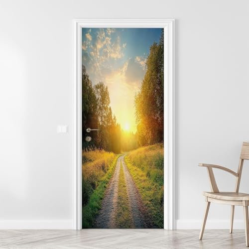 Türbekleben Sonnenuntergang Natur Türtapete, Selbstklebend TürPoster Sonnenuntergang Natur Türbilder, 3D Fototapete Türfolie Poster Tapete Türaufkleber XXL Tür Tapeten 90 x 200 cm q1911