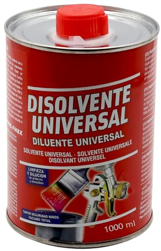PLAYZOCO Disolvente universal, Diluente Universal, diluyente en pinturas y barnices base disolvente, Disolventes de limpieza para pintura, Tapón de seguridad, Capacidad 1000 ml