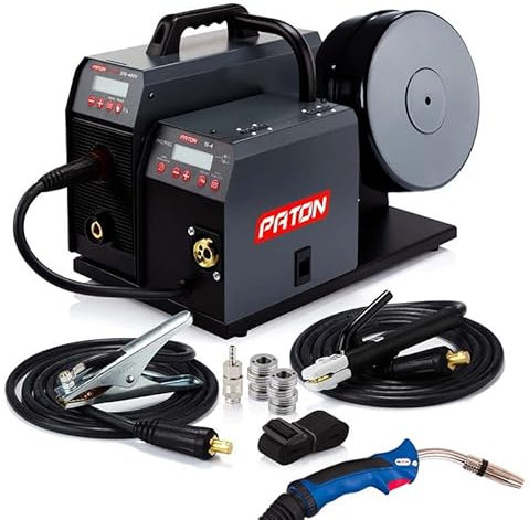 PATON ProMIG-270-15-4-400V 270 Amp MIG Welding Machine 3 in 1 MIG Welder 400V Welding Machine kit, 4-Roller Wire Feed, Professional Inverter, MIG Torch, Electrode Holder, Ground Holder