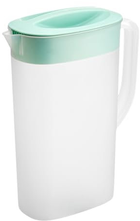 Pichet à eau de 2,5 l pour réfrigérateur, carafe à eau, pichet à jus, théière en plastique avec couvercle filtre, eau glacée chaude et froide, café, lait, thé, jus de fruits, bouteille pour la maison