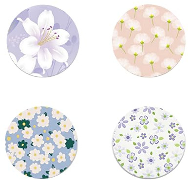 4 Pack Cellphone Stand Flower design Cell Phone Finger Foldable Holder Grip for Smartphones and Tablets