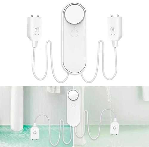 Advokingtap Détecteur de fuite d'eau WiFi 90 dB double capteur d'inondation avec câble de 5 m pour Tuya pour application Smart Life Surveillance à distance Système de sécurité domestique