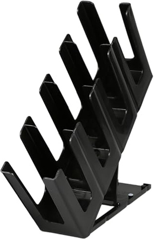 JZLEJC 4 Compartment Porta di bicchiere di plastica nera 18x5x9.5, base regolabile per ristorante, ufficio, bar, portabicchieri da carta usa e getta