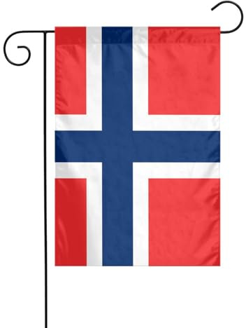 YYHWHJDE Asta de bandera noruega para jardín, decoración de patio al aire libre, doble cara, 12 x 18 pulgadas
