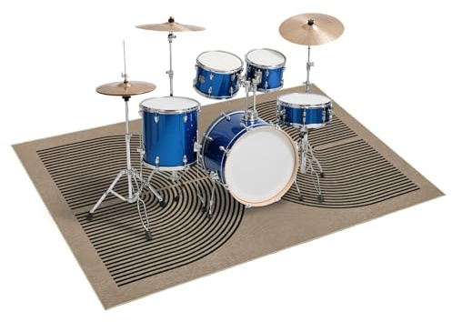VSIWB Drum Rug, Non Slip Drum Mat - 120x180cm Soundproof Mat for Electric Drum Kit with Rubber Bottom, Crease-Free Floor Drum Carpet for Apartment, Garage, Home Use (Black)