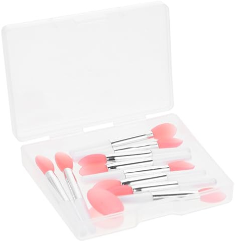 BESTYASH 10pcs Silicone Lip Mask Brush Tool with Storage Box Reusable Lip Applicator for Gloss Lipstick Oil and Overnight Mask Mini Makeup Tool for Daily and Professional Use