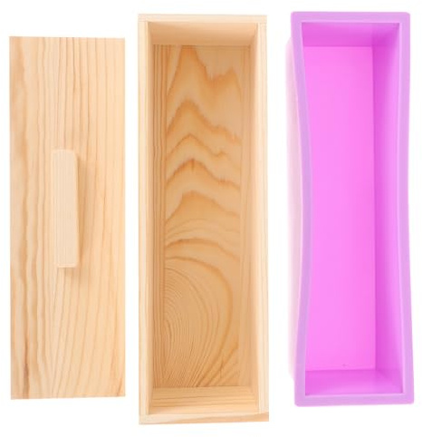 BIUDECO Stampo da Pane Rettangolare in Legno e Silicone con Coperchio Teglia Antiaderente per Toast e Pane Artigianale Leggero e Termoconduttivo per Cottura Professionale in Casa