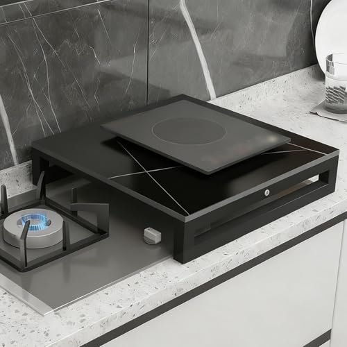 Coprifornelli a Gas, Copertura Piano Cottura per Camper Elettrici, Proprietà Isolanti per Taglieri, Resistenti Alle Alte Temperature(Black,80x50x8.6cm/31x20x3in)