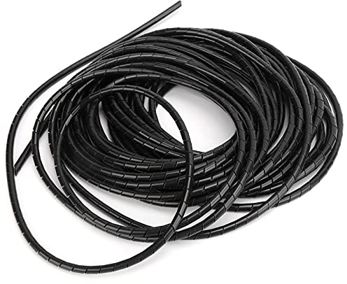 Cable de Envoltura de Alambre en Espiral, Organizador de Cables Flexible, gestión Negra para cableado de Sala de Ordenadores (Φ18*2,7 m)