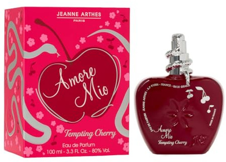 JEANNE ARTHES - Eau de Parfum Femme Amore Mio Tempting Cherry - Flacon vaporisateur 100 ml - Fabriqué en France à Grasse