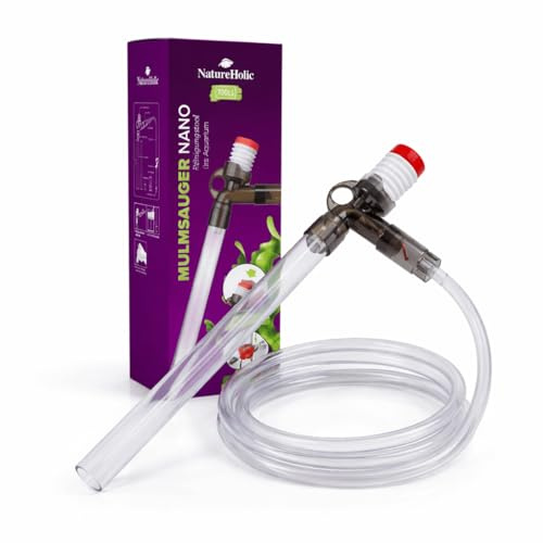 NatureHolic Mulmsauger Nano Mulmsauger Nano & Wasserwechselkit I Für saubere Aquarien - ohne Ansaugen, kein nassen Hände I Einfach und effektiv Mulm saugen und Wasser ablassen