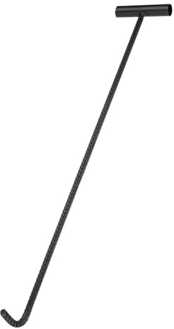 PATIKIL Manhole Hook 30 Inch, Threaded Steel T-Shaped Lid Manhole Cover Lifter with Pointed Tip for Lifting Pulling Storm Drain Cover, Black