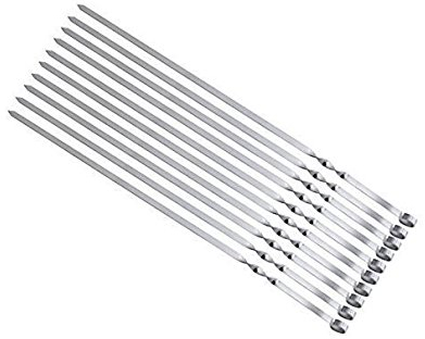 10 Edelstahl spieße schaschlikspieße grillspieße fleischspieße 60 cm 1,5mm