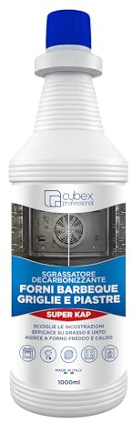 Cubex Professional SUPER KAP - Sgrassatore Forni, Griglie e Piastre, Detergente Professionale Decarbonizzante Alcalino per Grassi Tenaci e Residui Carbonizzati, 750 ml