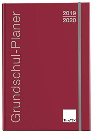 TimeTex Grundschul-Planer A5-Plus bordeaux - Lehrerkalender Schuljahr 2019-2020 - Terminplaner für die Grundschule - Timetex 10717 - Neu – mit breitem Verschlußgummi