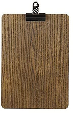 Chalkboards UK A4 Holzbrett mit abnehmbarem Clip, Holz, braun, 240 x 325 mm