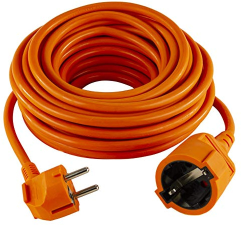 REV Verlängerung, Verlängerungskabel mit Winkelstecker 25m, 3680W, orange
