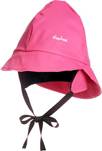 Playshoes Unisex barn regnmössa fodrad vind-och vattentät regnhatt regnkläder, rosa fleecefoder, 47