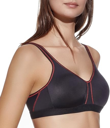 Selene, Reggiseno Donna Sportivo in Microfibra Traspirante, Senza Ferretto, con Coppe Imbottite, Collezione Nina, Colore Nero, Taglia 6B
