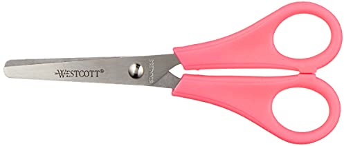 Westcott E-21591 00 Ciseaux pour enfant avec échelle intégrée de 5 cm, ciseaux de bricolage 13 cm, idéaux pour les mains des enfants, sécurité grâce à la pointe arrondie