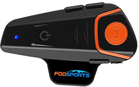 Fodsports FX8 Pro Motorrad Headset mit Dual-Chip für Audio-Multitasking, Intercom Motorrad für bis zu 10 Fahrer, Motorradhelm Kommunikationssystem mit Musik teilen,3 Soundeffekten,FM-Radio