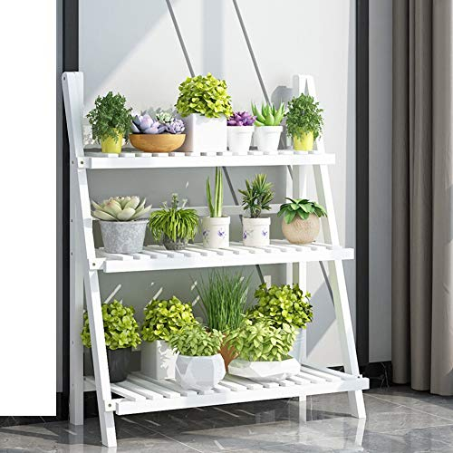 Estantería para Plantas de Bambú, 3 Niveles, Soporte Decorativo para Macetas y Flores, Interior y Exterior, 70 x 40 x 96 cm