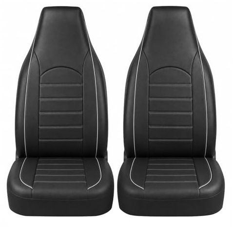 TOYOUN Fundas Asientos Coche Universal Delantero Funda de Asiento para Coche Impermeable Juego de Protector Asiento Delantero Coche de 2 plazas Fundas Asiento Respaldo Alto Accesorios Automóvil,Gris