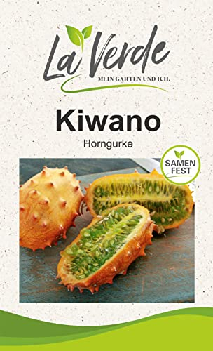 La Verde MEIN GARTEN UND ICH. Kiwano Gurken Samen für ca. 8-10 Pflanzen, exotische Horngurke mit aromatischem Geschmack, dekorative Früchte, Saatgut ohne Gentechnik