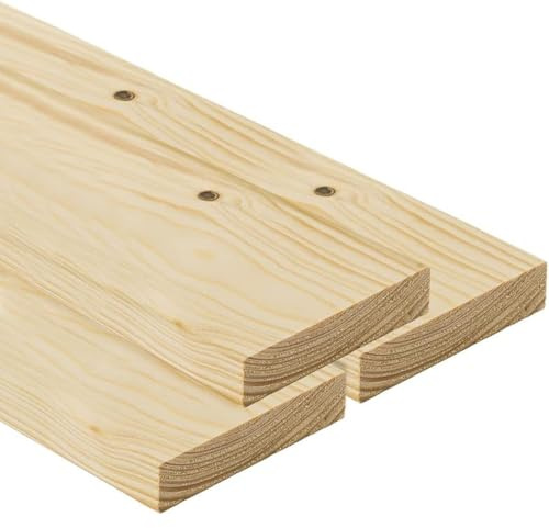 TWE Listelli Legno Massello Abete x 2 Metri Piallati su Quattro Lati con Smusso su Spigoli Made in Italy Confezione da 3 pz (20x95) mm