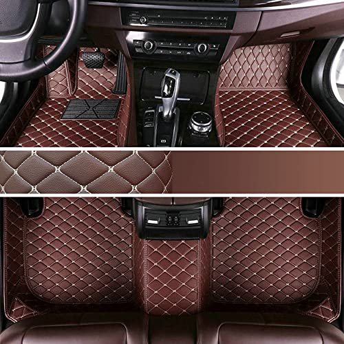 LSLYCN Nach Maß Allwetter Auto FußMatten für 99% Stufenheck, Schrägheck, Coupe, Kombi, Cabriolet, Großraumlimousine 2000-2023 (Dunkelbraun, A-Diamant)