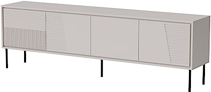 Homlando TV Schrank Lowboard ABUDABI 200 cm Moderner TV-Stand mit 4 Türen – TV Board – Sideboard für das Schlafzimmer oder Wohnzimmer (Cashmere Matt)