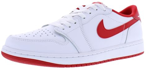 JORDAN AIR 1 Low OG Schuhe, Weiß/Universität Rot-Weiß, 42.5 EU