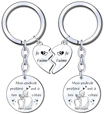 ZYMGUO Cadeau Porte-clés idéal pour couple petite amie petit ami,-Je t'aime-Saint Valentin Cadeau