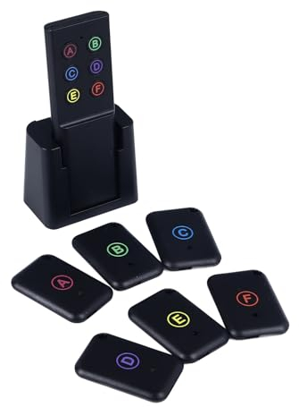 Key Finder, Item Locator with 131ft Working Range, 1 Transmitter 6 Receivers, 75dB Wireless Remote Finder, for Finding Car Key Phone Glasses Wallet