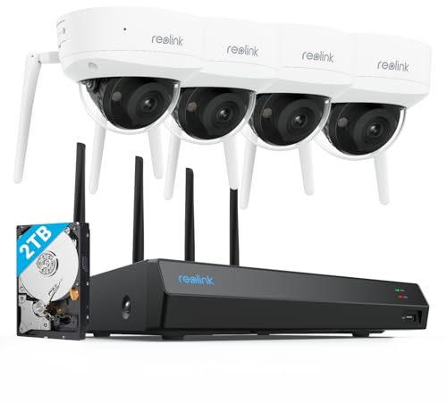 Reolink 4K Wi-Fi 6 Überwachungskamera Set mit IK10 Vandalismusschutz, Farbnachtsicht, 12CH NVR mit 2TB HDD, Personen-/Fahrzeug-/Tiererkennung, 2-Wege-Audio, IP67 wetterfeste WLAN-Kameras, RLK12-800WV4