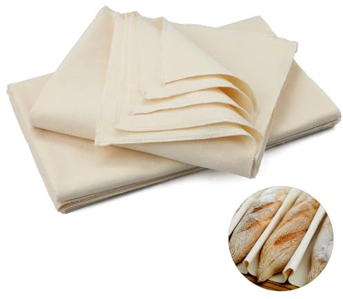 3 stycken bagarlinne 48 x 36 cm linneduk för bröd bakning deghandduk tillbehör natur bakduk degskrapa deg rakkniv perfekt för familjer, bagare, bagare och nybörjare