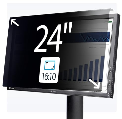 StarTech 24 Zoll 16:10 Monitor Blickschutzfilter, Haengefilter aus Acryl | Sichtschutzfolie, Displayschutz, Microlouver, 60 Grad Sichtwinkel, Aufhaengung, Augenschutz, IT-Profi