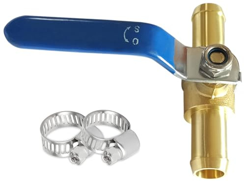 Uenede Vanne de commande de chauffage en laiton de 2,5 cm, robinet à boisseau sphérique pour chauffage de voiture avec poignée de fonctionnement à 90 degrés, raccords de valve d'eau de chauffage