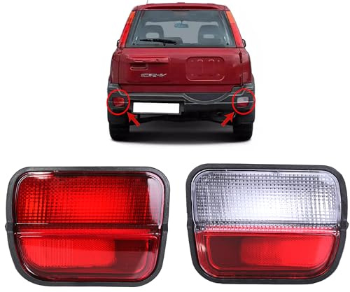 INLY Stoßstange Nebelscheinwerfer Nebelschlussleuchte Reflektor Rückstrahler Rückleuchte Rücklicht Rechts + Links Rot kompatibel mit CRV 34401S10G01 33751S10G10 (1997-2001)