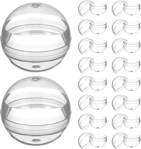 Angoily 50 unidades de bolas de goma de mascar: 50 mm vacías transparentes cápsulas redondas de plástico transparente rellenables bolas ornamentales de plástico para fiestas infantiles