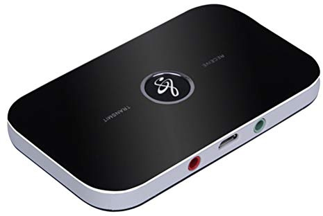 SHINEOFI Trasmettitore e Ricevitore Audio Wireless Da Aux Per Tv Auto Impianto Stereo Domestico Tecnologia Avanzata Di Riduzione Del Rumore Batteria Integrata Da Facile Associazione Senza a