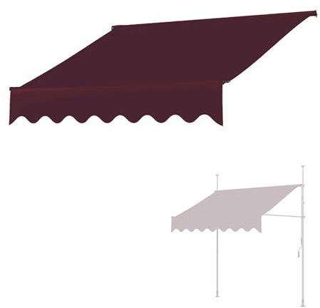 350x120 cm Tessuto di ricambio per tende da sole retrattile, 150x120 cm tela per riparo dal sole per esterni, copertura superiore in poliestere impermeabile con protezione UV(Rouge,350x120cm/138x47in)