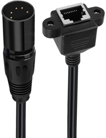 LLINthy Cable de transferencia de sonido XLR5 de 5 pines a RJ45 para actuaciones en vivo y estaciones de transmisión, convertidor de cable de sonido