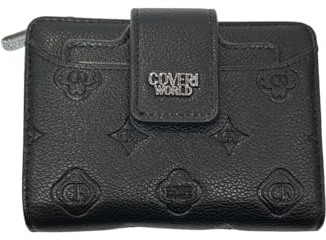 Coveri Portafoglio Nero Da Donna, 14 x10,5×3 cm, Chiusura con Bottone, Capiente e Funzionale
