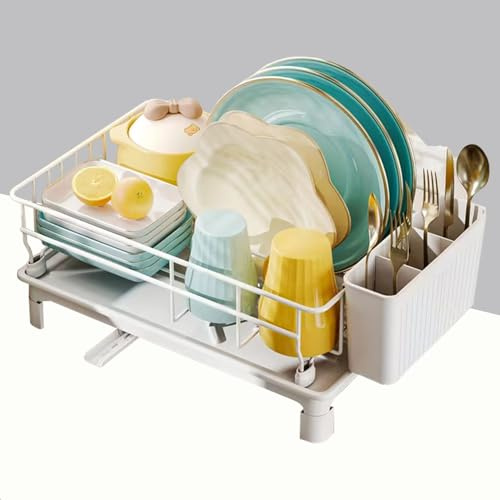 Stainless Steel Dish Drying Rack with Drainboard Kitchen Sink Space-Saving